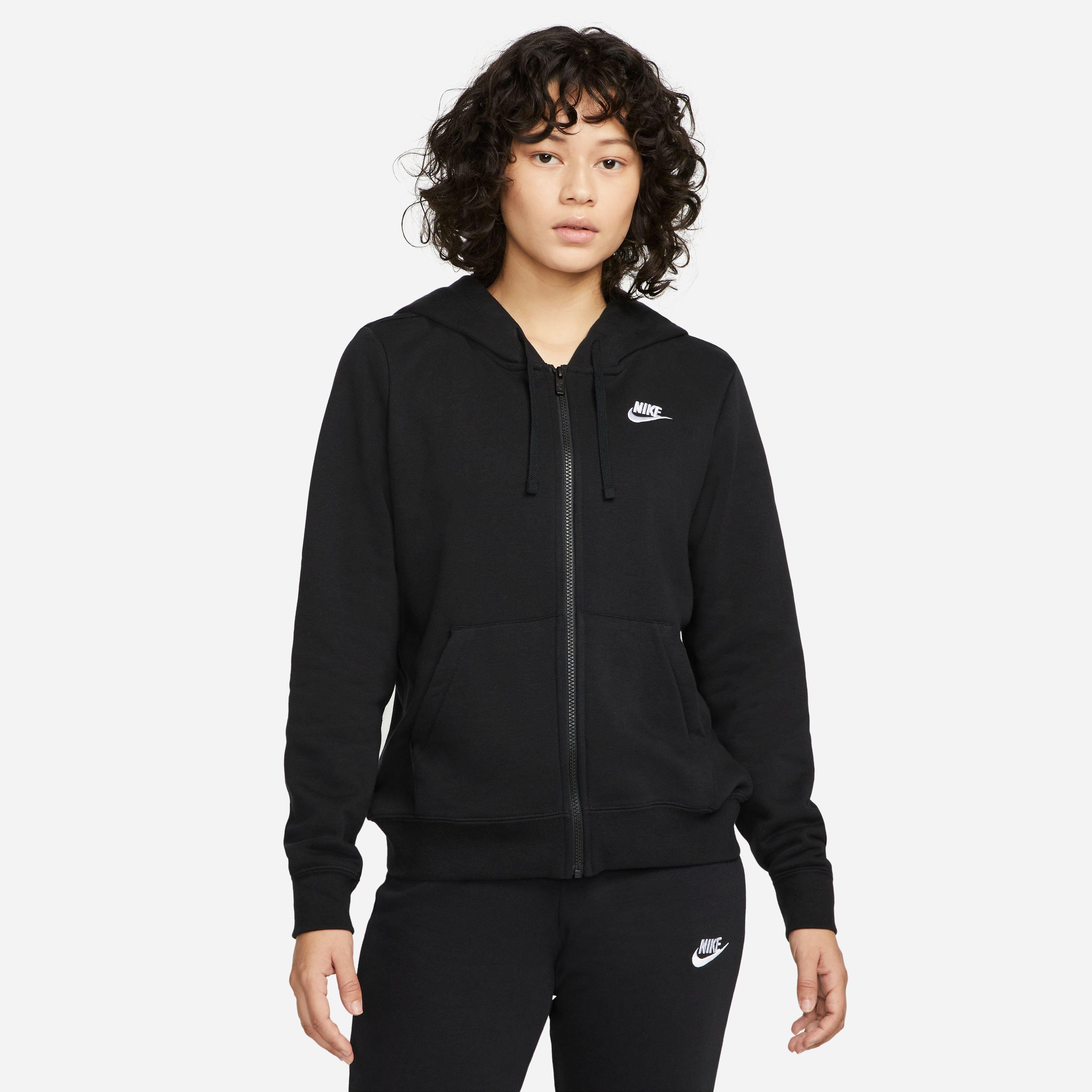 Nike hoodie best sale black zip up